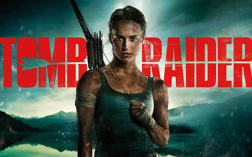 Cartaz, filme, Alicia Vikander, Lara Croft, Tomb Raider, 2018 papel de parede HD