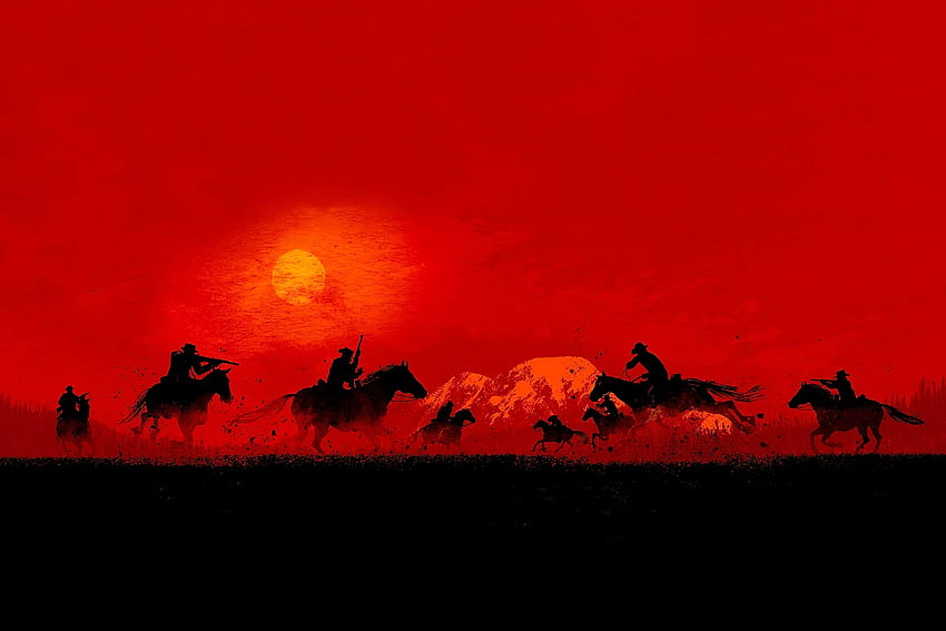 Red Dead Redemption 2, cowboys, game, 2019 HD wallpaper