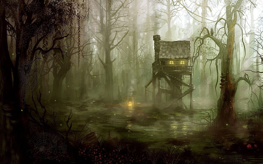 Treehouse in the forest 5323 HD wallpaper