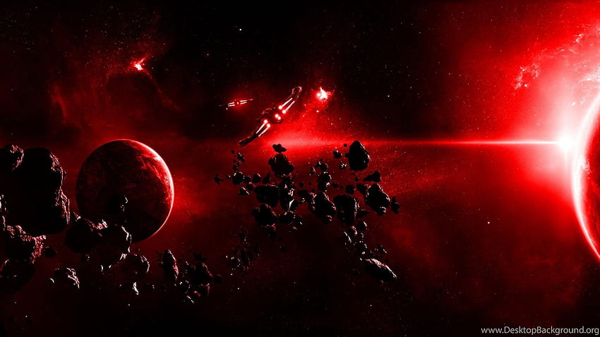 Red Space Scene Dual Screen Background, Dual Monitor Red HD wallpaper