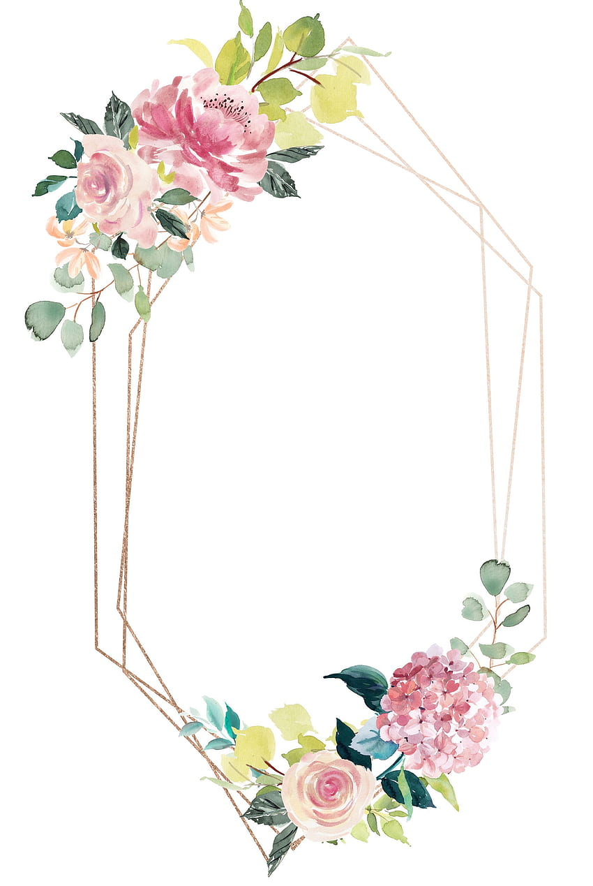 Business & Economics - Watercolor Geometric Floral. - PASHpost Inc. Floral border design, Flower frame, Floral HD phone wallpaper