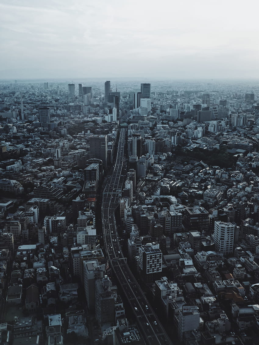 ciudades, ciudad, edificio, vista desde arriba, carretera, japón, tokio fondo de pantalla del teléfono