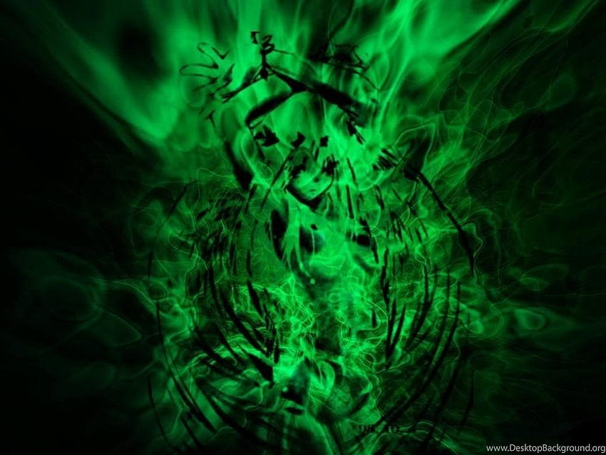 Hintergrund der grünen Flamme, grüne Flammen HD-Hintergrundbild