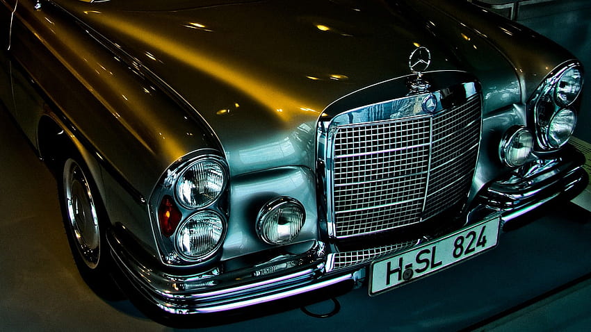 Lights, Cars, Vehicles, Old Cars, Mercedes Benz, Silver Cars, Vintage Mercedes HD wallpaper