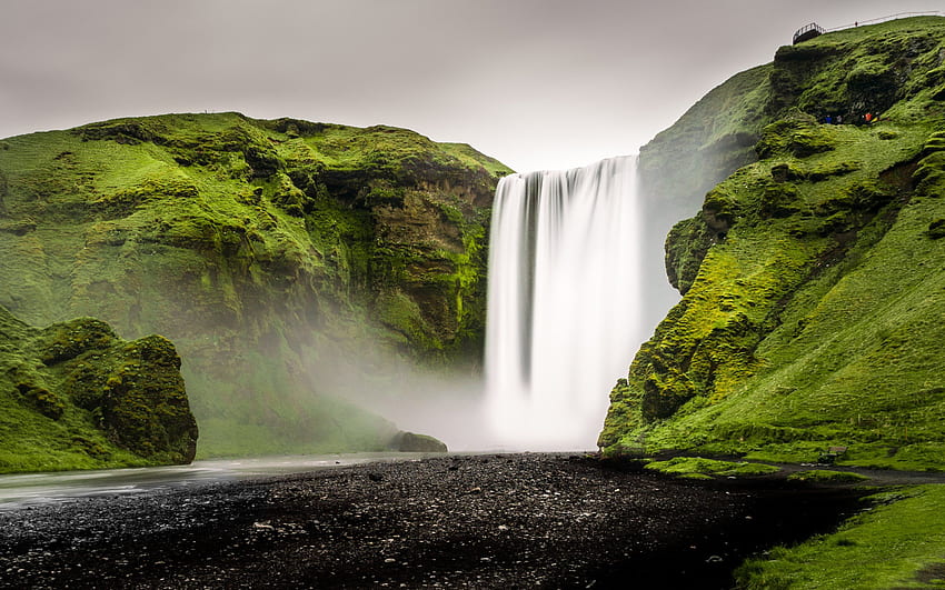 Nature & Landscape Skogafoss Waterfalls Iceland HD wallpaper