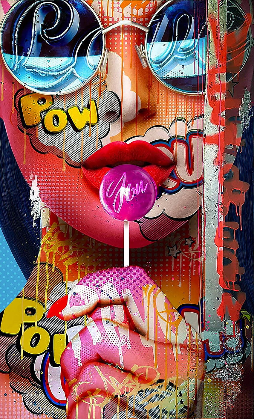 Pop Heroines: Cool Artworks autorstwa Moniki Nowak. Siatka inspiracji. Pop-art, rysunek pop-artu, ilustracja pop-artu, afrykański pop-art Tapeta na telefon HD