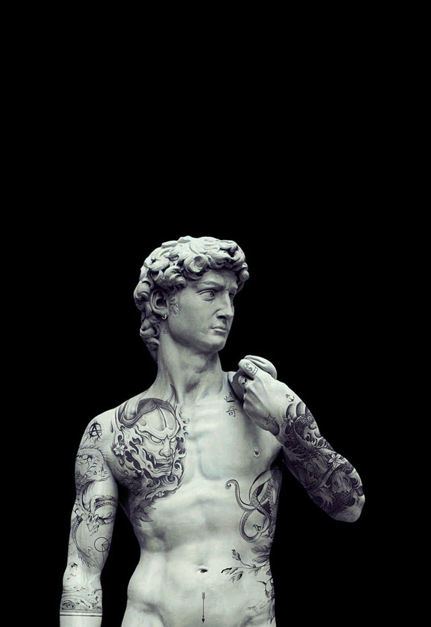 2020年にダニエレ・サルヴォルディが描いたアート、ローマ彫刻 HD電話の壁紙