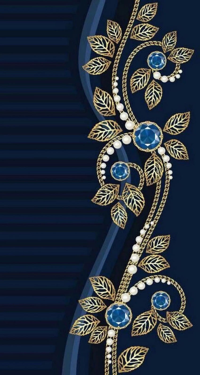 Blue and gold flowers. Diamond , Cellphone HD phone wallpaper