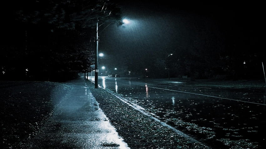 Night rain street HD wallpaper