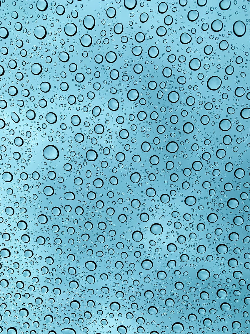 Gotas, textura de vidro azulada, água Papel de parede de celular HD