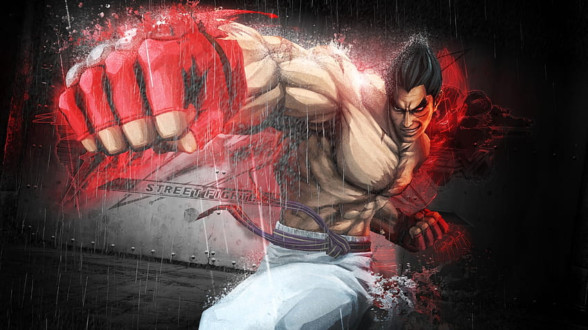 Kazuya Mishima, mishima, vs, red, street fighter, tekken, kazuya HD wallpaper