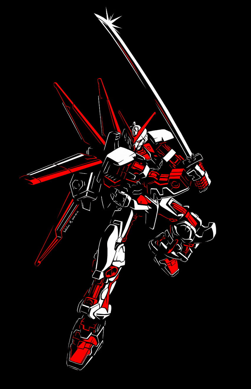 ArtStation - Gundam Astray Червена рамка с фенарт на полетна единица, Алън Лин HD тапет за телефон