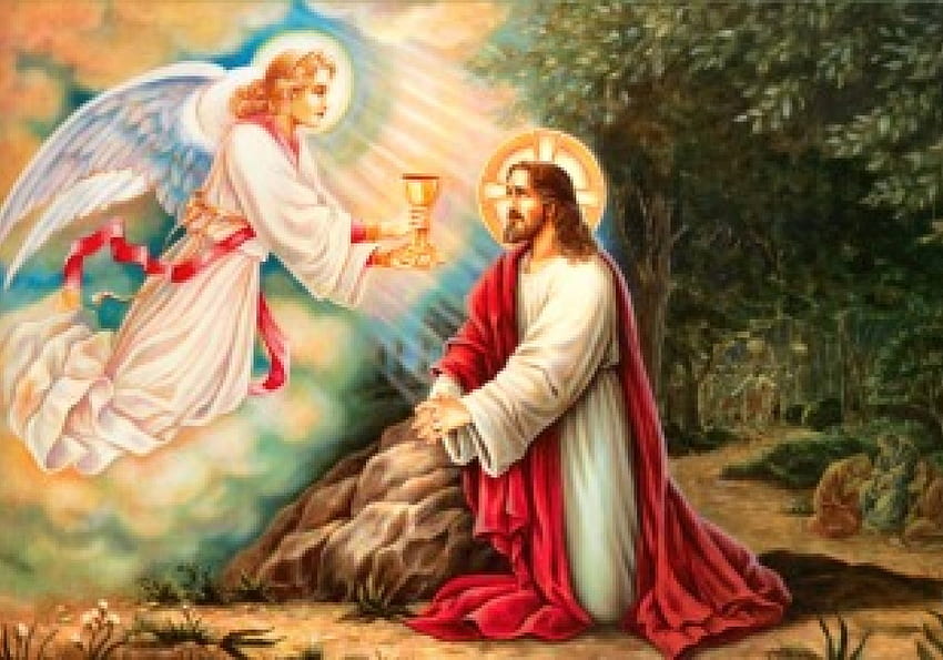Jesus betet, Gott, betet, Jesus, Christus, Engel HD-Hintergrundbild