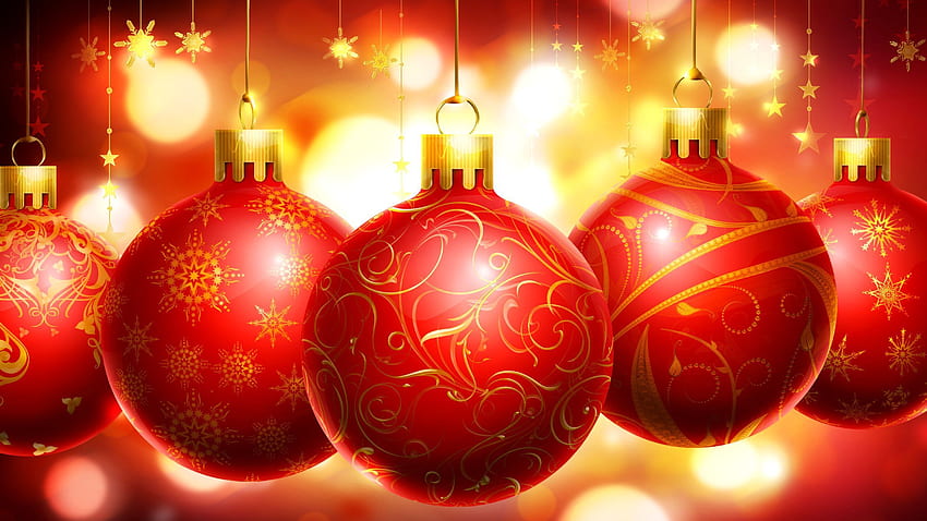 Christmas Background. Red christmas ornaments, 2560X1440 Christmas HD ...