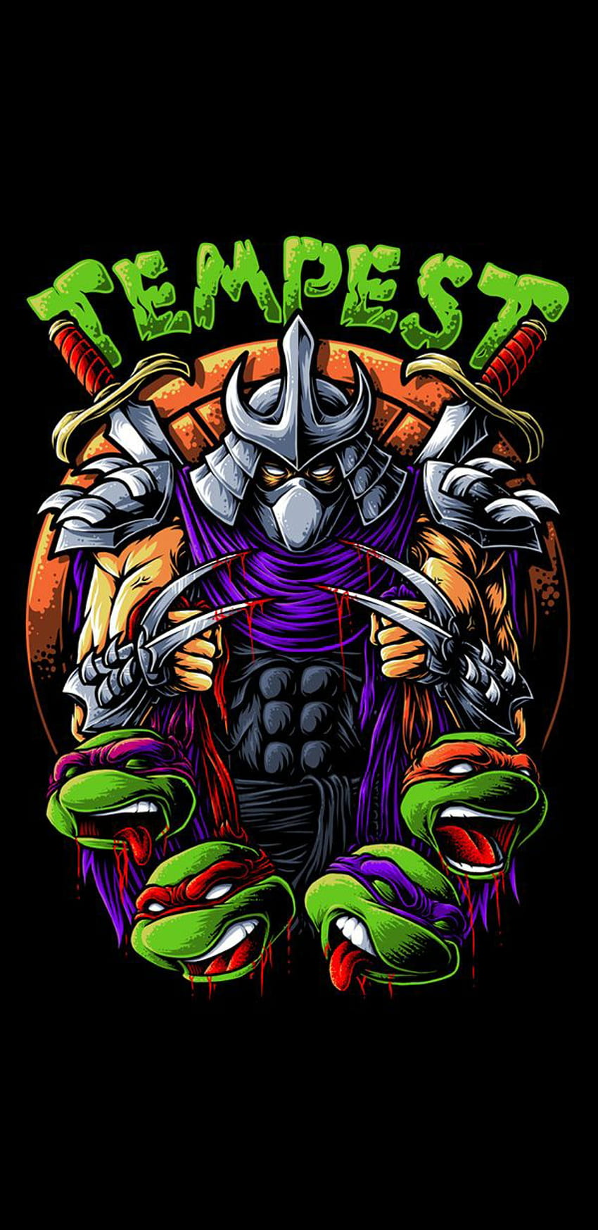 TMNT, Teenage Mutant Ninja Turtle, Shredder, Sperrschirm HD-Handy-Hintergrundbild