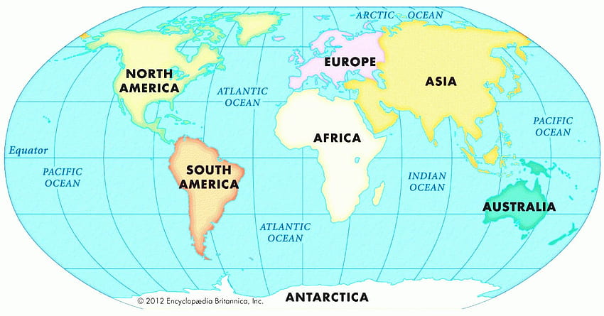 Карта на света Континенти Най-доброто от контура Континент, Континент Азия HD тапет