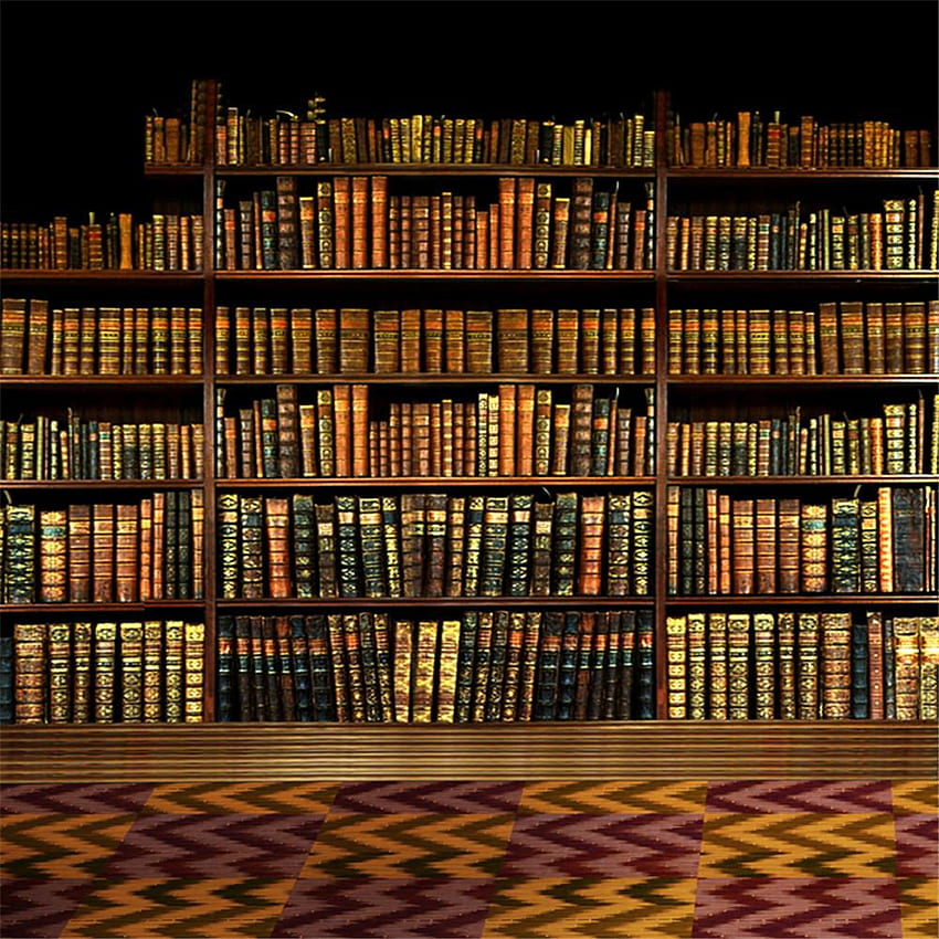 Винтидж дървени рафтове за книги Графични фонове Винил Дигитален печат Книги Ретро стил Библиотека Фон за за студио от Backdropstore, $16,73 HD тапет за телефон