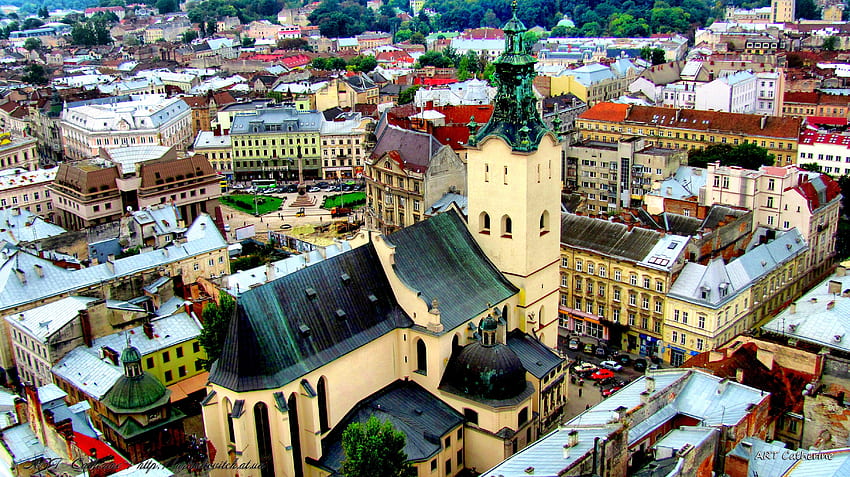 Kota, Kota, Gereja, Ukraina, Katedral, Kuil, Lviv, Tempat Suci Wallpaper HD