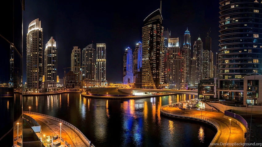 Dubai city night best interior paint, Dubai Night Skyline HD wallpaper