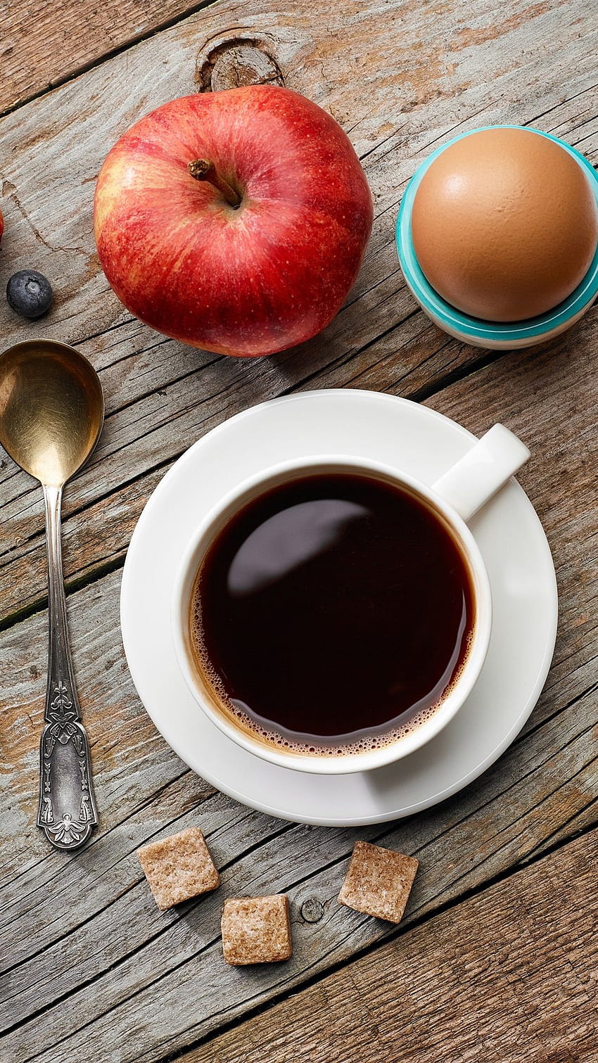 Frühstück, Äpfel, Kaffee, Croissant U HD-Handy-Hintergrundbild