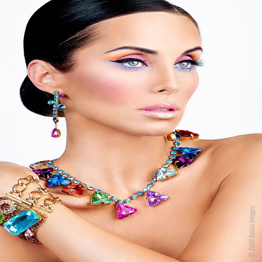 COLORS OF JEWERLY, jewerly, colors, model, stones HD wallpaper