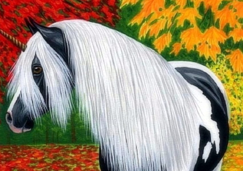 Otoño Unicornio, atracciones en sueños, otoño, colores, pinturas, amor cuatro estaciones, hojas, unicornio, otoño, dibujar y pintar fondo de pantalla