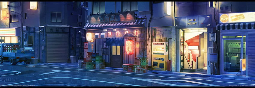 Anime City Street Background, Rakshasa Street HD wallpaper