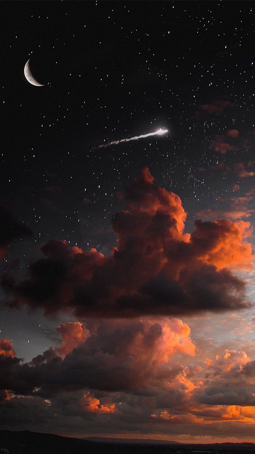 iPhone - Un ciel nocturne avec une étoile filante Fond d'écran de téléphone HD