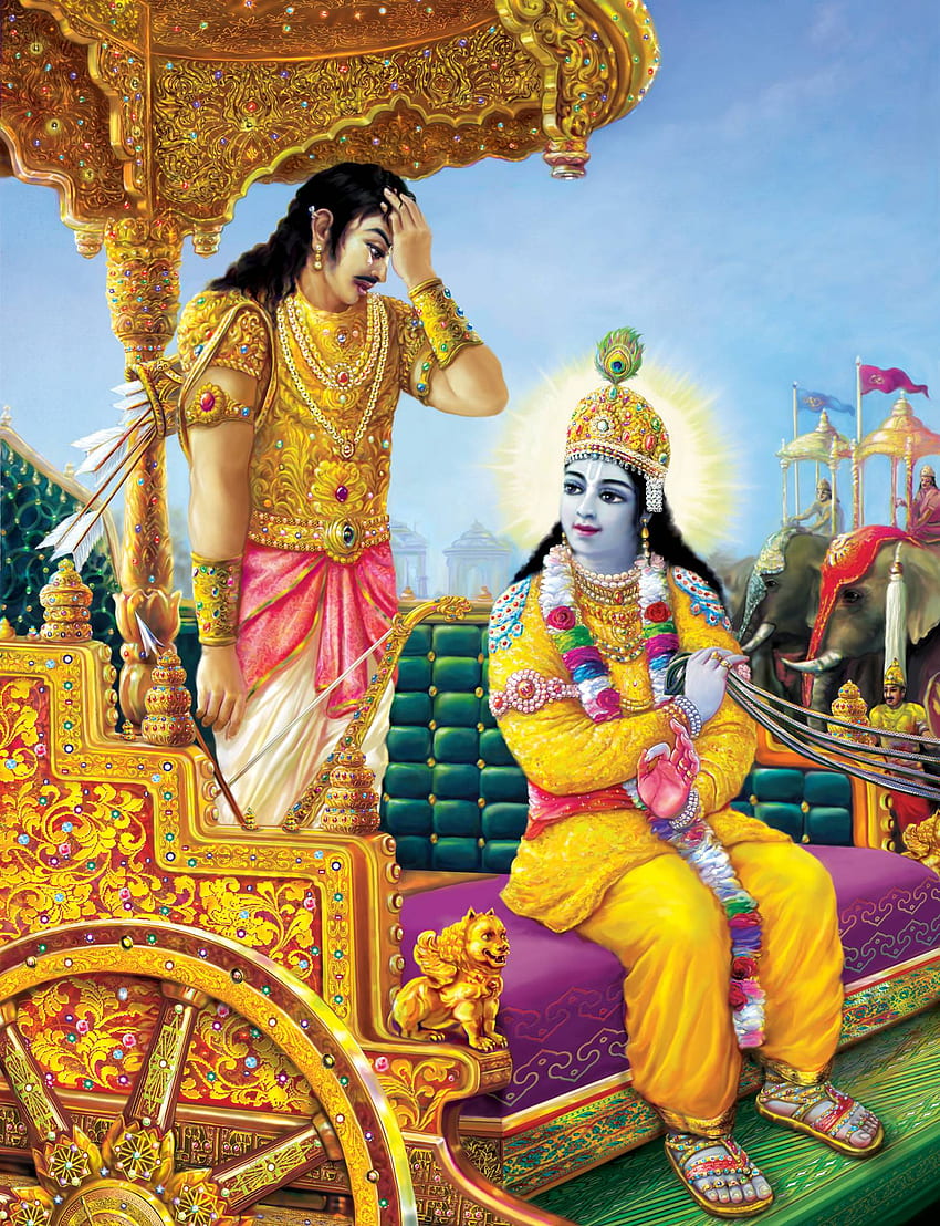 Krishna Arjun. Krishna Arjun Rath & For, Arjun Mahabharat HD-Handy-Hintergrundbild