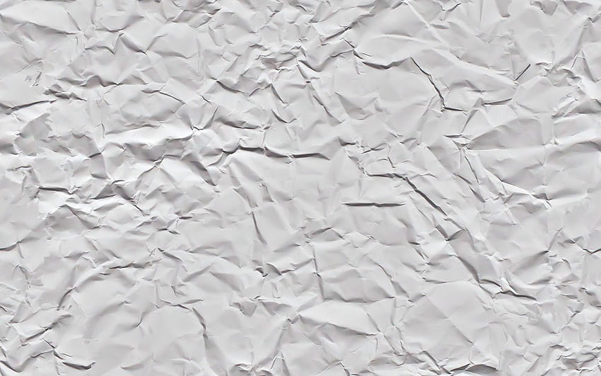 weißes zerknittertes Papier, Makro, Papierhintergrund, zerknittertes Papier Texturen, weißer Hintergrund, weißer Papierhintergrund für mit Auflösung. Hochwertiges, zerkleinertes Papier HD-Hintergrundbild