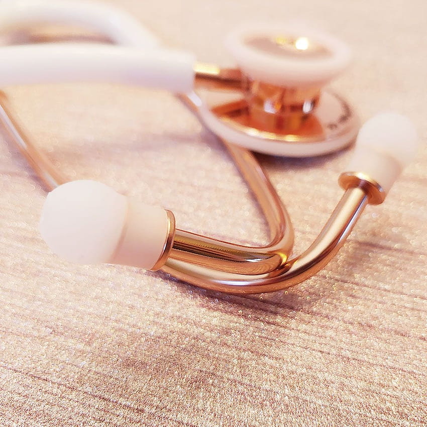 Adscope w kolorze różowego złota. Pielęgniarka estetyczna, różowy stetoskop, medyczny, ładny stetoskop Tapeta na telefon HD