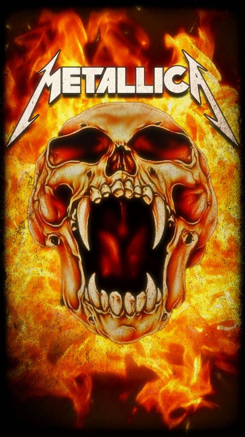Metallica Fire Skull di Sfondo del telefono HD