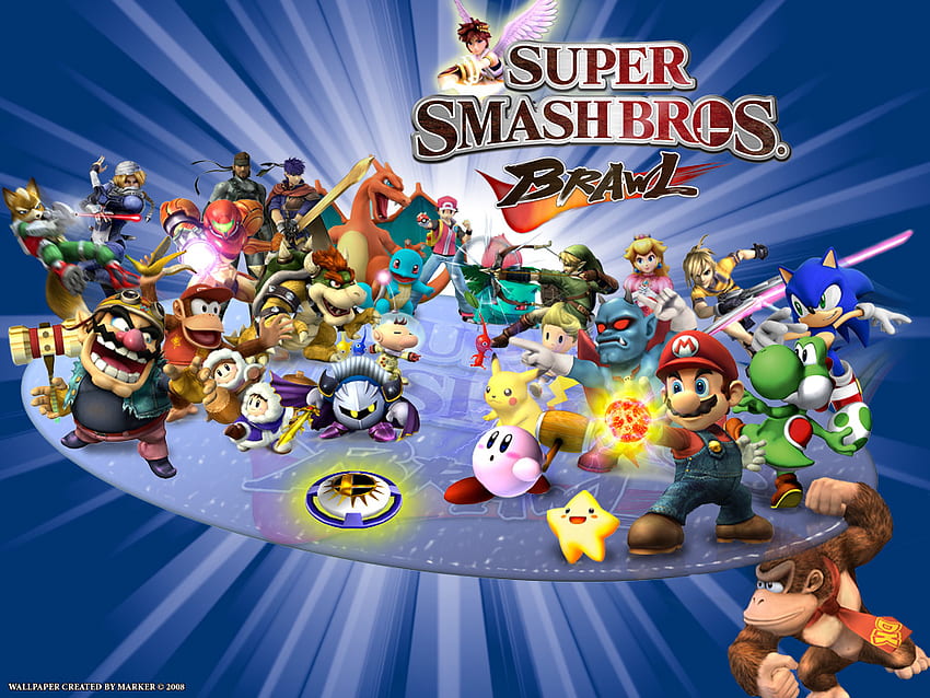 Super Smash Brothers Brawl, ssbb, brzoskwinia, mario, inne, gry wideo Tapeta HD