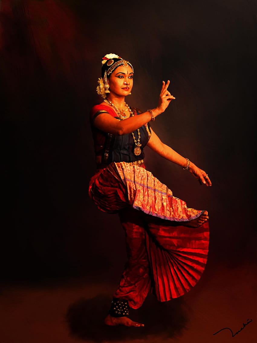 Cuadros de Danza Clásica, Danza Clásica de la India fondo de pantalla del teléfono