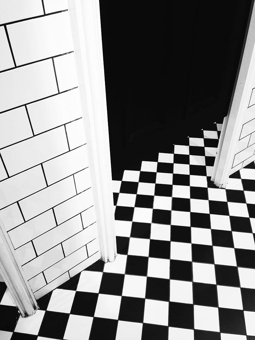 Black & white tile. farrsnasar. VSCO. Black and white aesthetic HD phone wallpaper