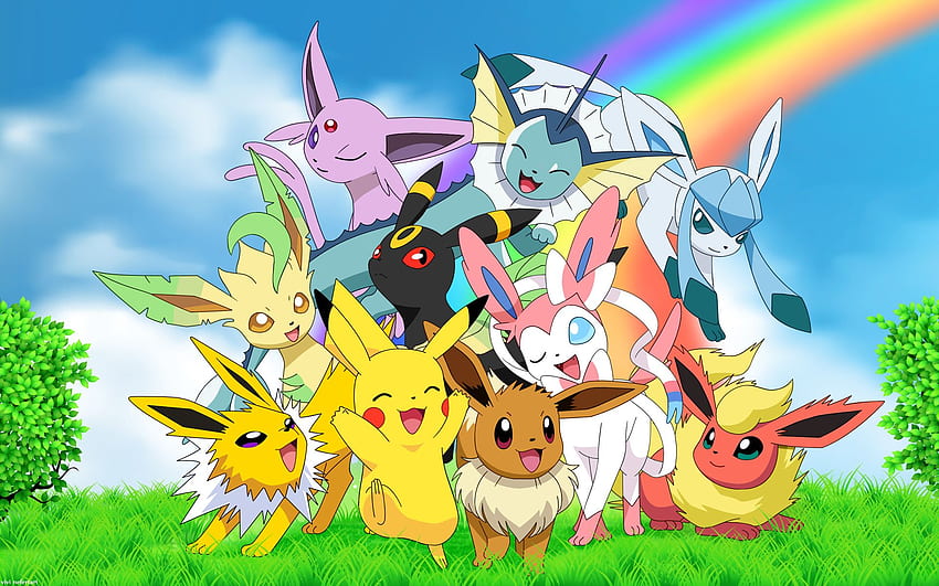Pokémon: Al final del arco iris, lindo Leafeon fondo de pantalla