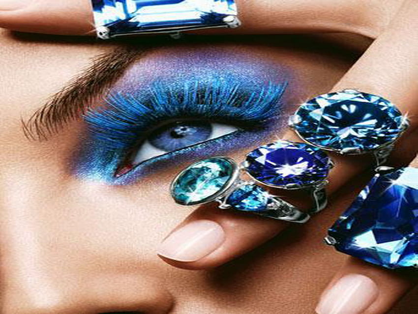 niebieski skarb, niebieski, klejnoty, skarb, oczy, diamenty Tapeta HD