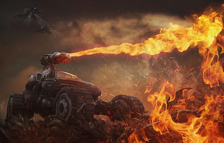 Fire, Flame, Fire, Blizzard, Flame, Terran, Starcraft, Battlecruiser HD wallpaper