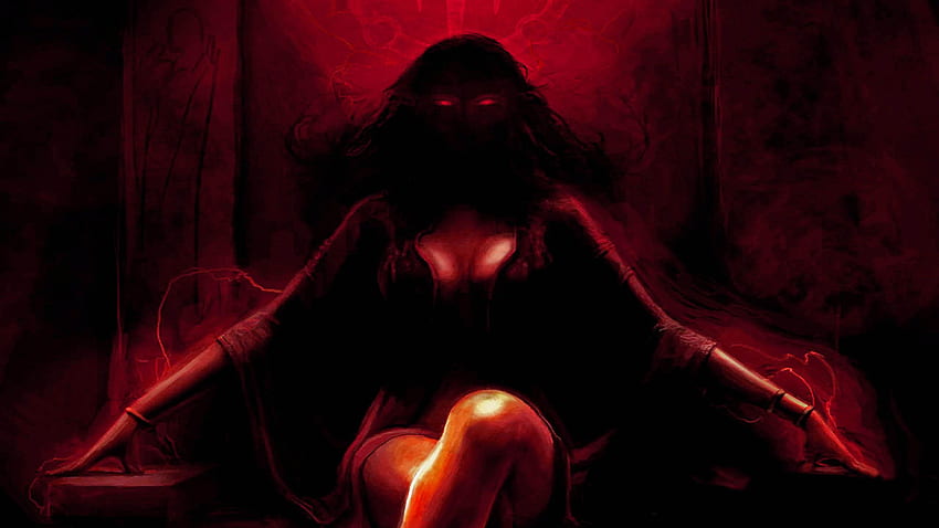 Mata Merah Setan Hitam Gadis Setan Wallpaper HD