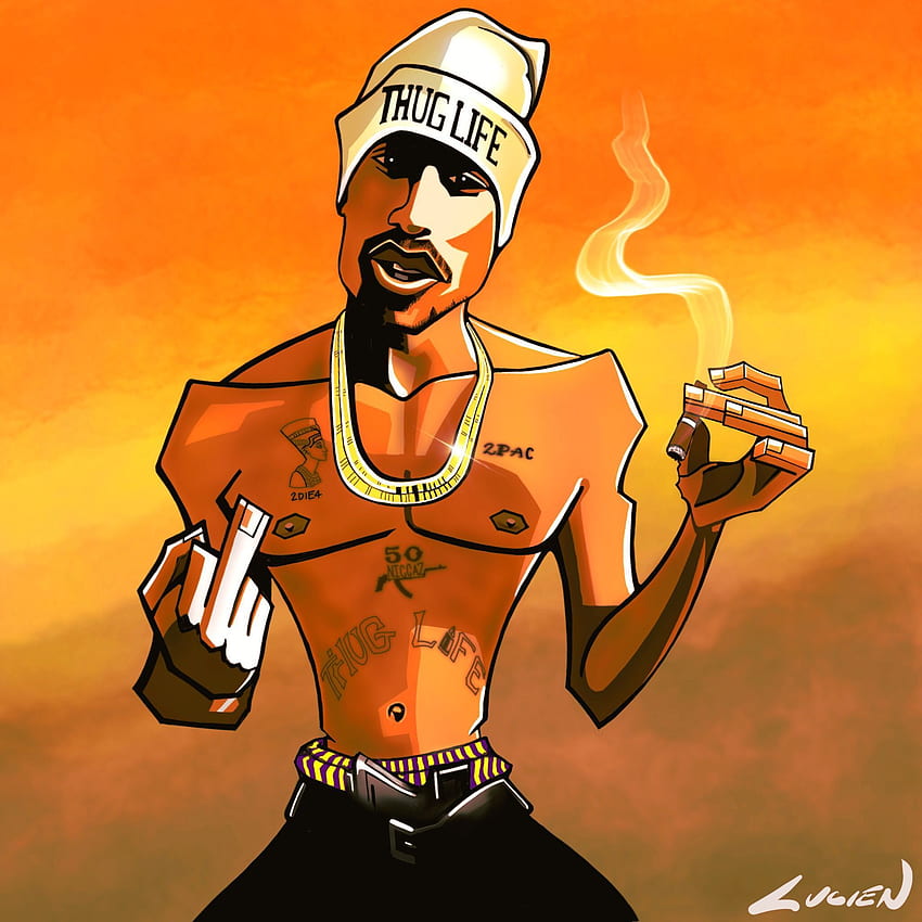 Smoking Cartoon Rapper, Cartoon 2Pac HD phone wallpaper | Pxfuel