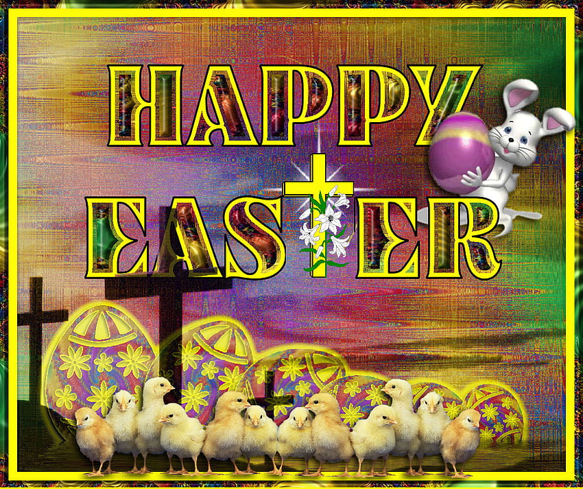 HAPPY EASTER TO EVERYONE, greeting, card, hollyday, collage HD wallpaper