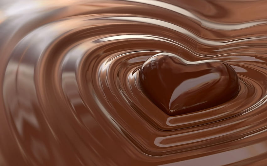 ¡Delicioso corazón de chocolate!, delicioso, san valentín, corazón, chocolate fondo de pantalla