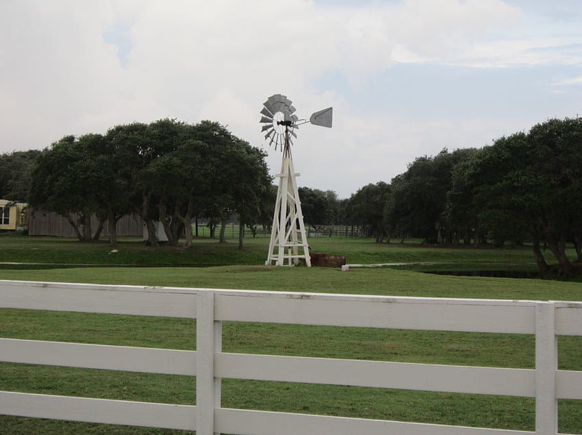 Windmühle, weiße Windmühle, ruhig friedlich, friedlich HD-Hintergrundbild