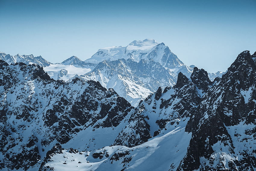 nature, montagnes, vertex, dessus, alpes, couvert neige, enneigé, chaîne montagne Fond d'écran HD