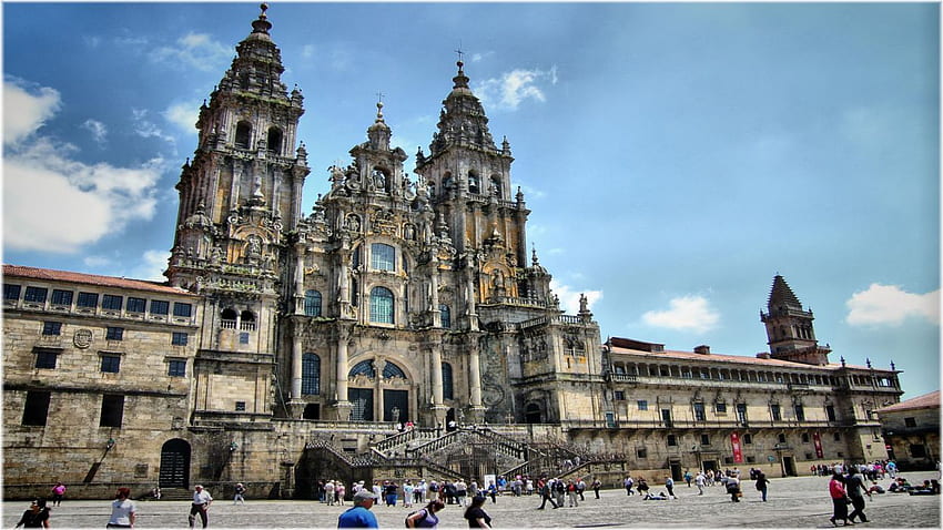 LaCatedral de Santiago de Compostela mimari HD duvar kağıdı