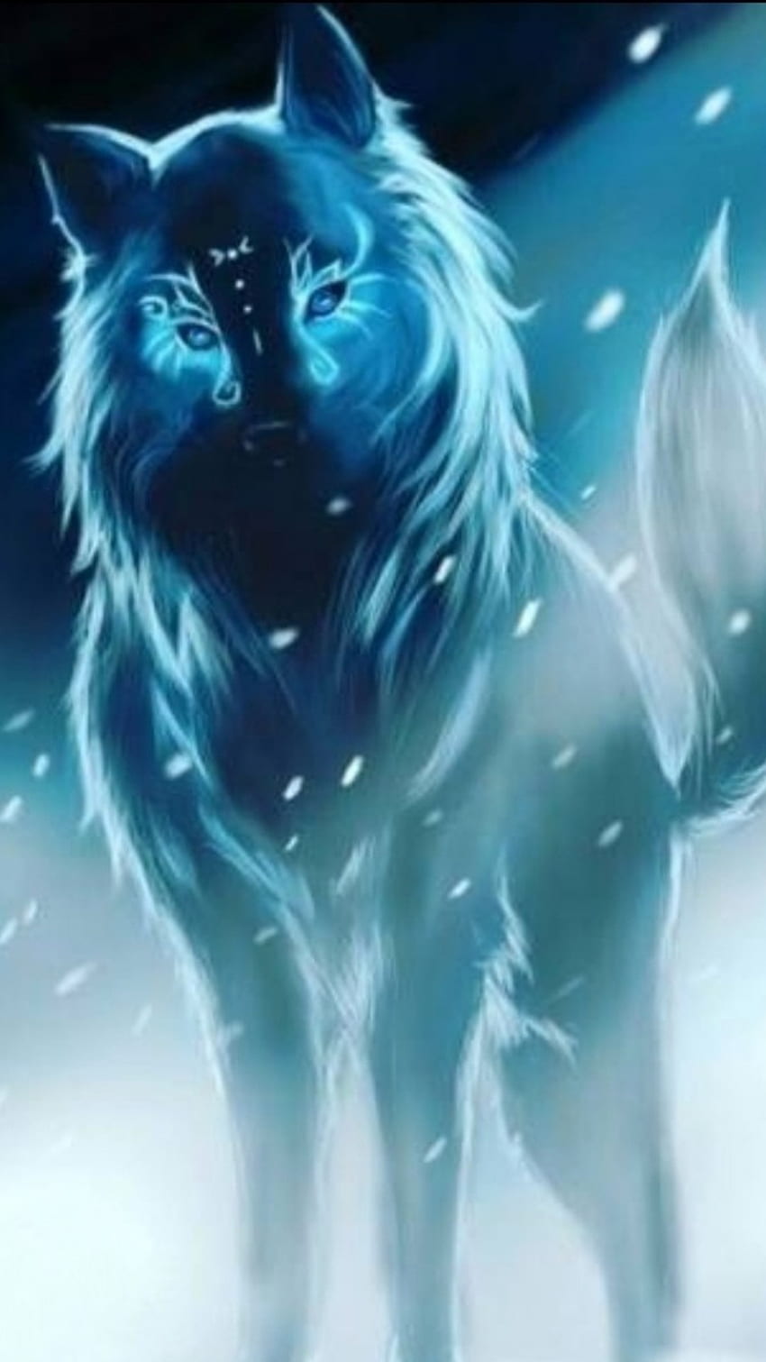 Blue Mystic Wolf, magie, mystique, loups Fond d'écran de téléphone HD