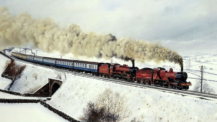 Locomotiva a Vapor, Trem de Neve papel de parede HD