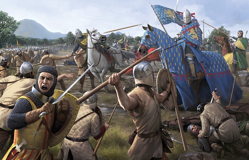 Battaglia medievale, cavalieri, fantasia, battaglia, medievale, picchieri Sfondo HD