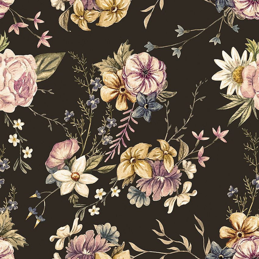 Victorian Flora. Vintage floral , Floral , Victorian, Brown Vintage Floral HD phone wallpaper