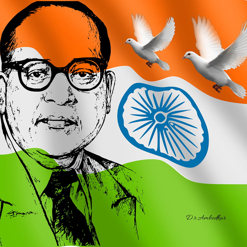 Dr. Ambedkar birtay の Downlaod、Dadaasheb 誕生。 インドの旗、バータイ、かわいい、ビムラオ・アンベードカル HD電話の壁紙